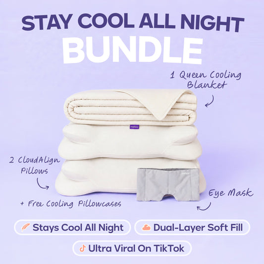 CloudCool™ Cooling Comforter + 2 CloudAlign Pillows + Weighted Eye Mask